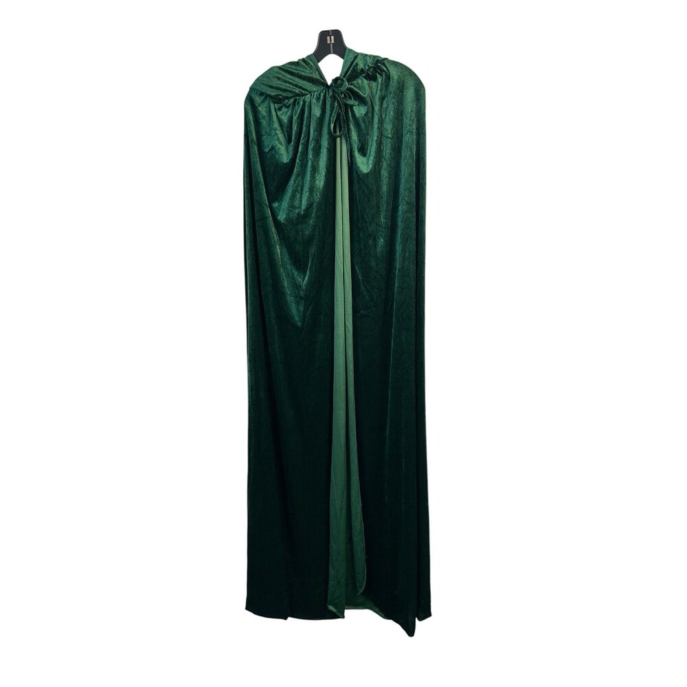 Adult Green Velvet Hooded Cape Size L